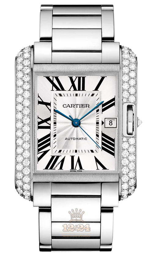 Cartier Tank Watch WT100010 39 mm White gold Case Silver Dial