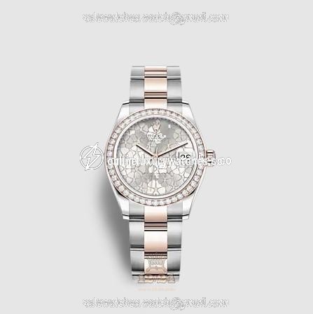 Rolex Datejust Watch 278381rbr-0031 31 mm Stainless steel Pink gold Case Gray Silver Painted Dial