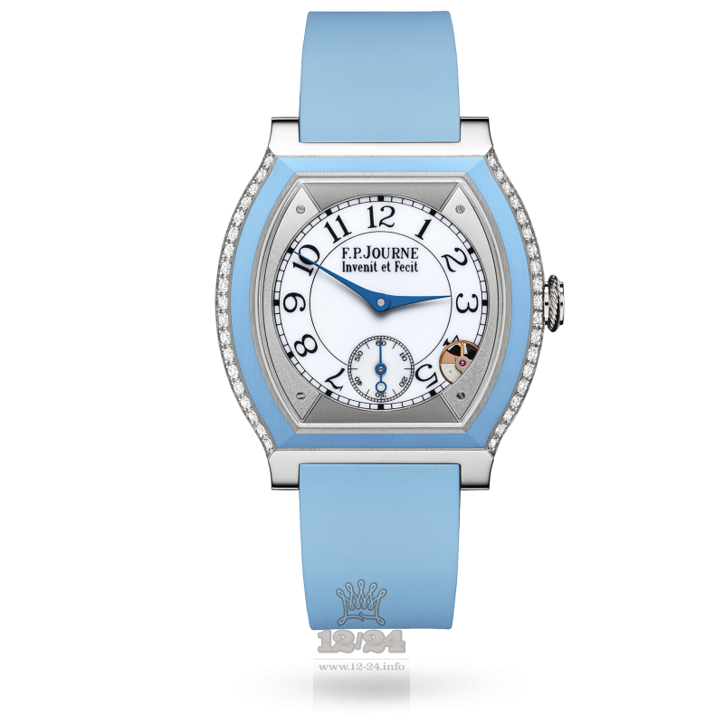F.P.Journe Elegante Watch 40 mm titanium inserts and 2 rows diamonds 40 mm Titanium Case White Dial