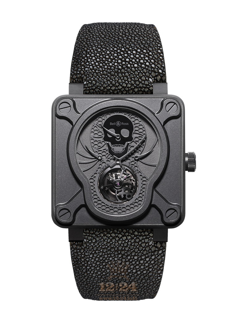Bell & Ross Instruments Watch BR01-TOURB-SKULL 46 mm Titanium DLC coating Case Black Dial