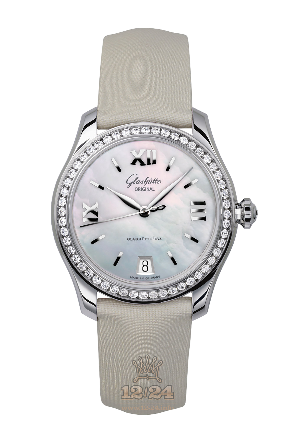 Glashutte Ladies Watch 1-39-22-08-22-04 36 mm Stainless steel Case Silver Blue Dial