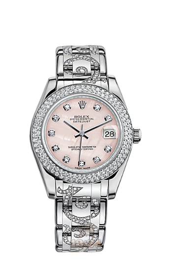 Rolex Pearlmaster Watch 81339-0036 34 mm White gold Case Pink Dial
