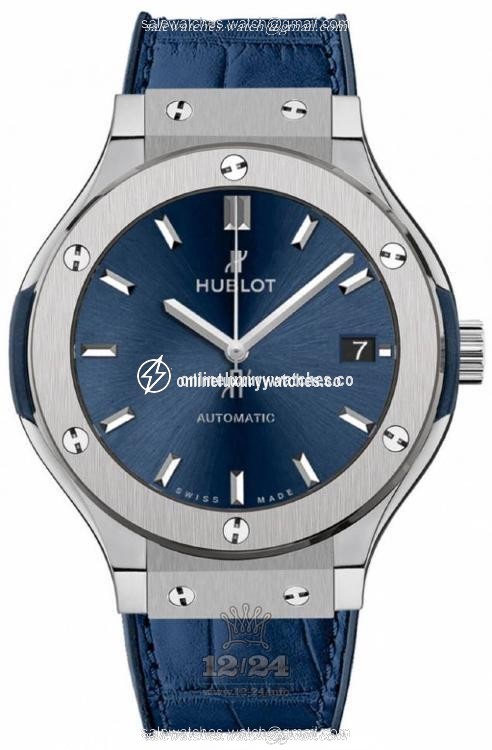 Hublot Classic Fusion Watch 565.NX.7170.LR 38 mm Titanium Case Dark blue Dial