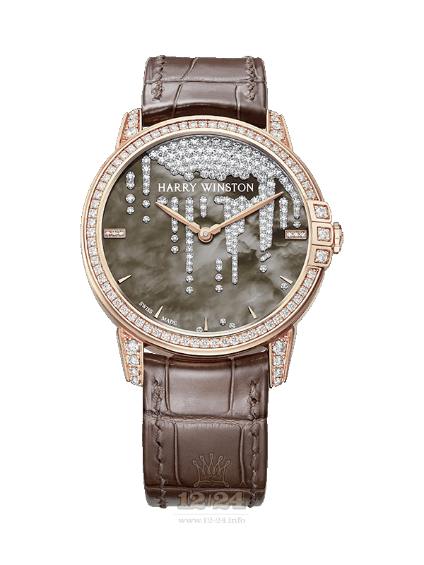 Harry Winston Midnight Collection Watch MIDAHM36RR001 36 mm Pink gold Case Black Dial
