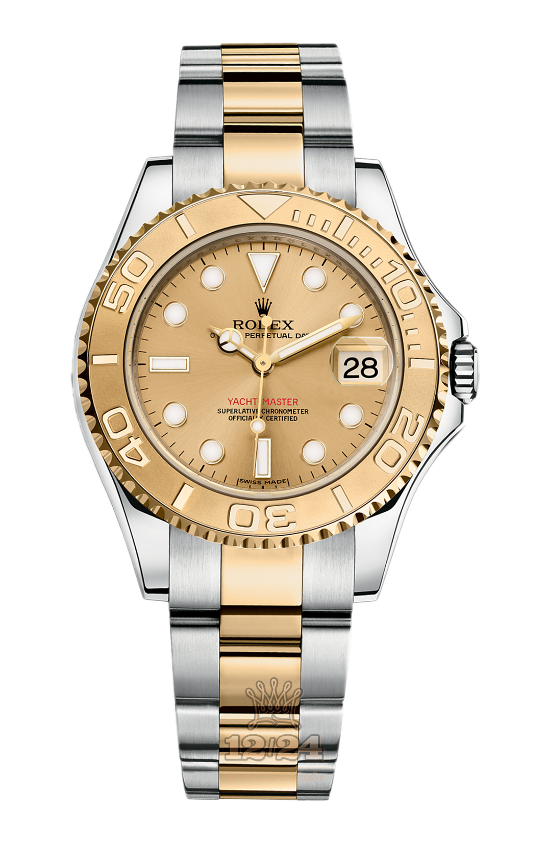 Rolex Yacht-Master Watch 168623-0007 35 mm Steel / Yellow gold Case Golden Dial