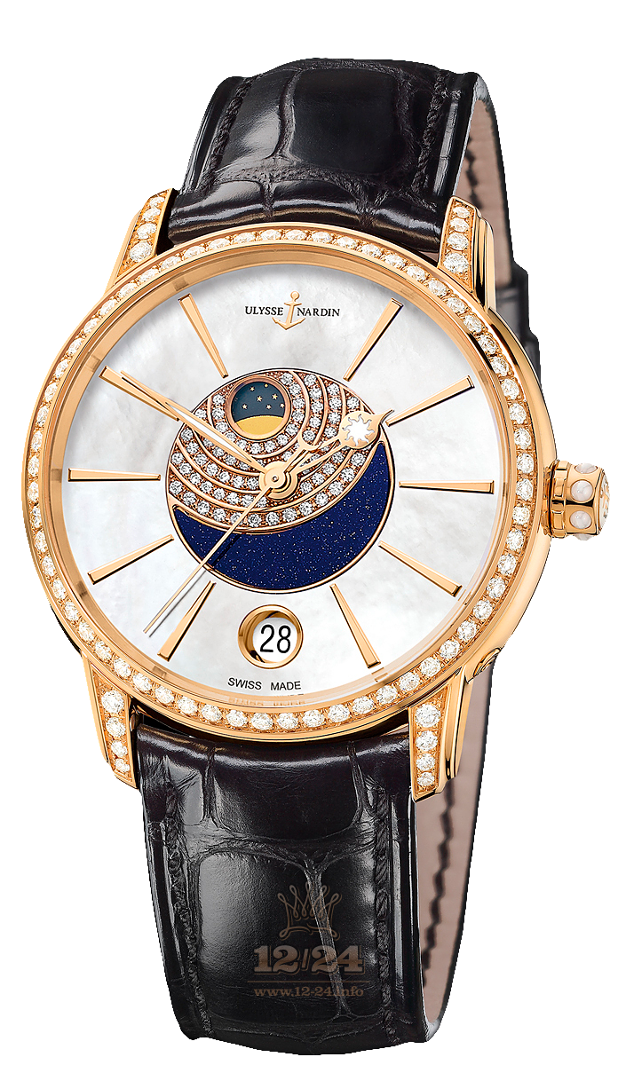 Ulysse Nardin Classic Watch 8296-123BC-2/91-AV 35 mm Pink gold Case Painted Dial