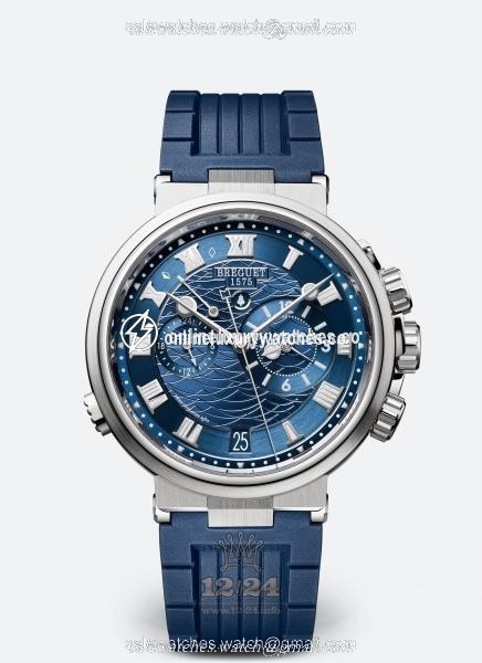 Breguet Marine Watch 5547BB/Y2/5ZU 40 mm White gold Case Dark blue Dial