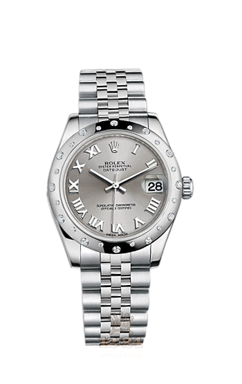 Rolex Lady-Datejust Watch 178344-0010 31 mm Steel / White gold Case Gray Dial