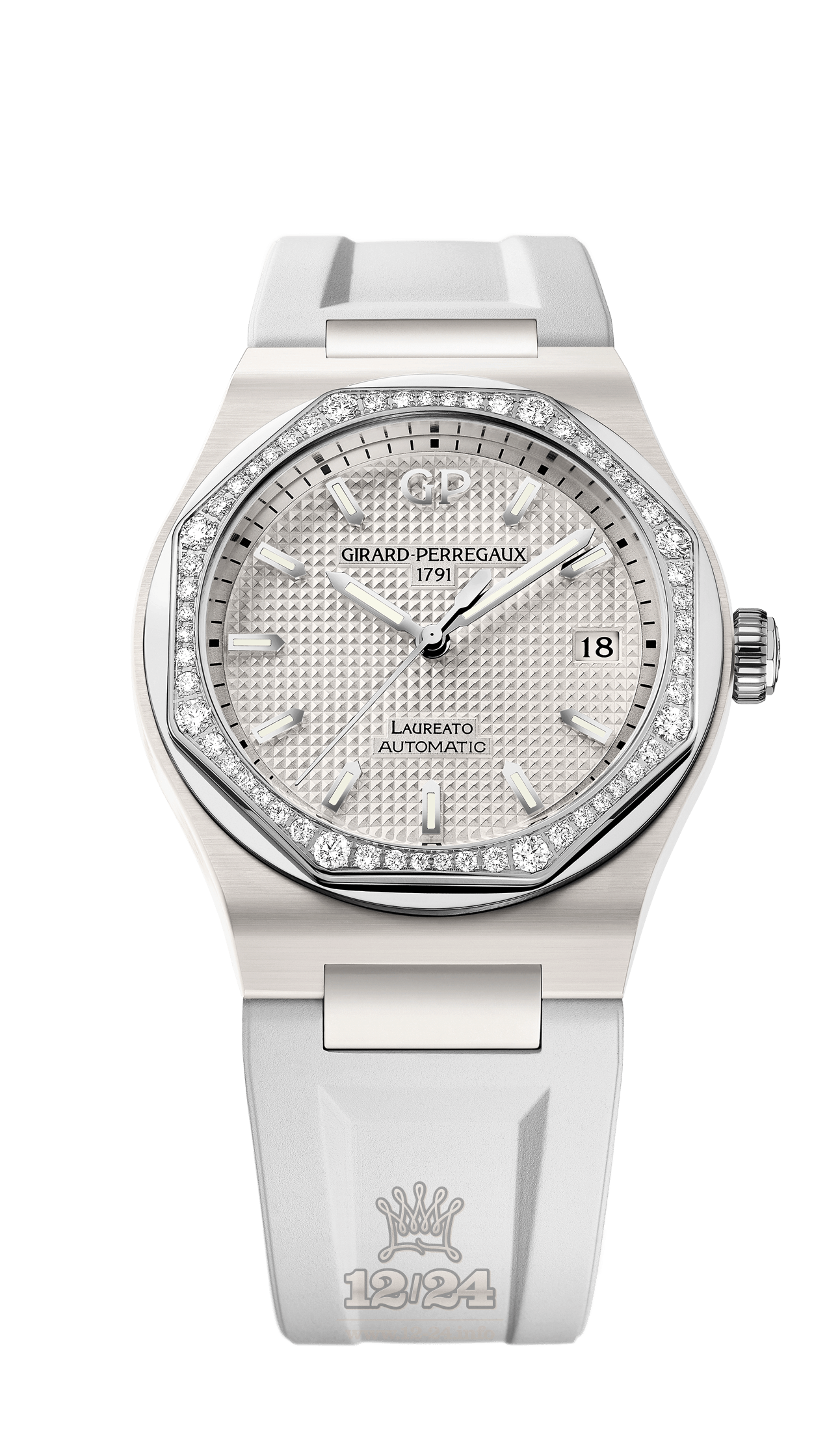 Girard Perregaux Laureato Watch 81005D82A732-FK7A Ceramics Case White Dial