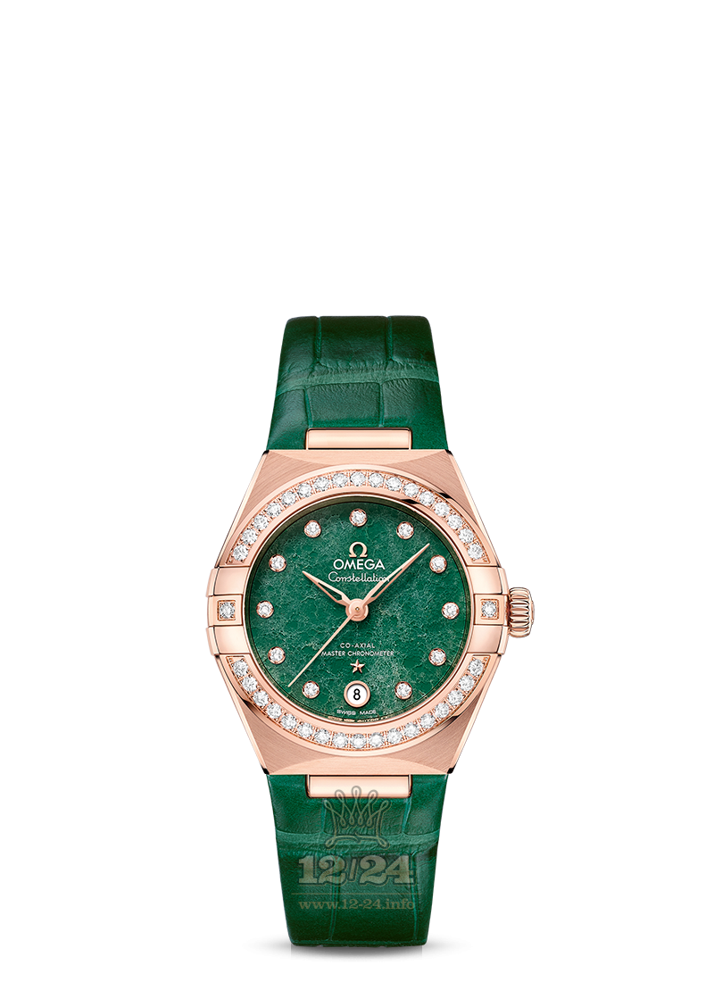 Omega Constellation Watch 131.58.29.20.99.004 29 mm Pink gold Case Green Dial