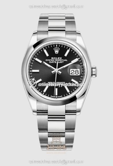 Rolex Datejust Watch 126200-0004 36 mm Stainless steel Case Black Dial