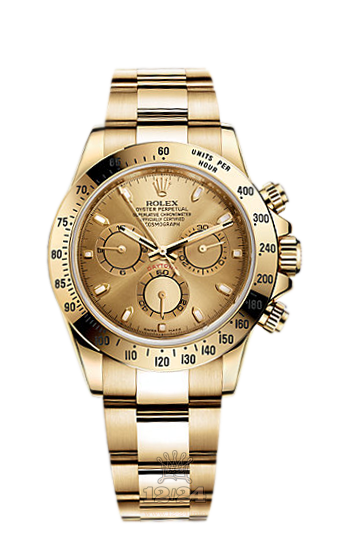 Rolex Cosmograph Daytona Watch 116528-0045 40 mm Yellow gold Case Golden Dial