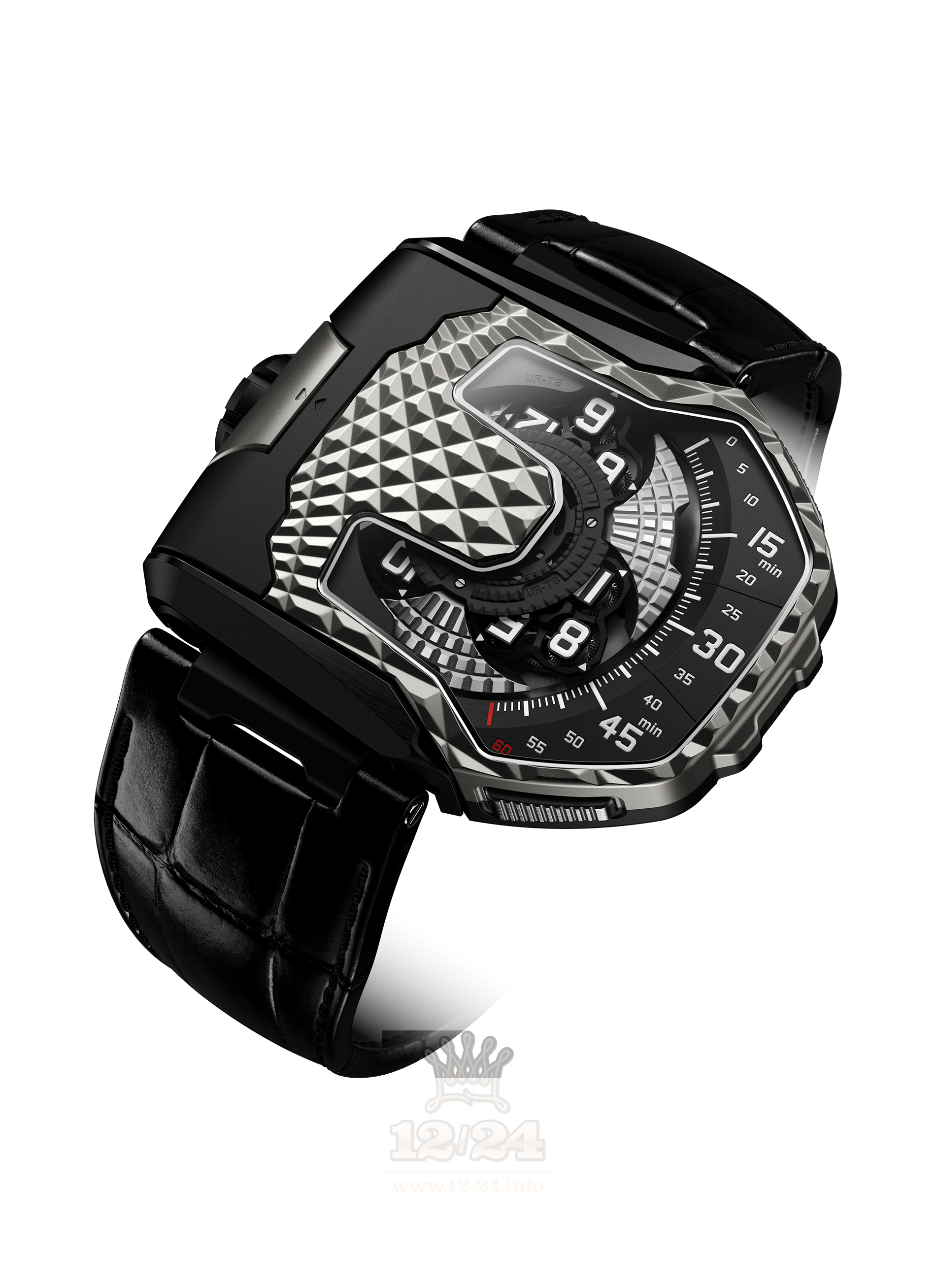Urwerk UR-T8 Watch UR-T8 BICOLOR 48 mm Titanium PVD coating Case Black Silver Dial