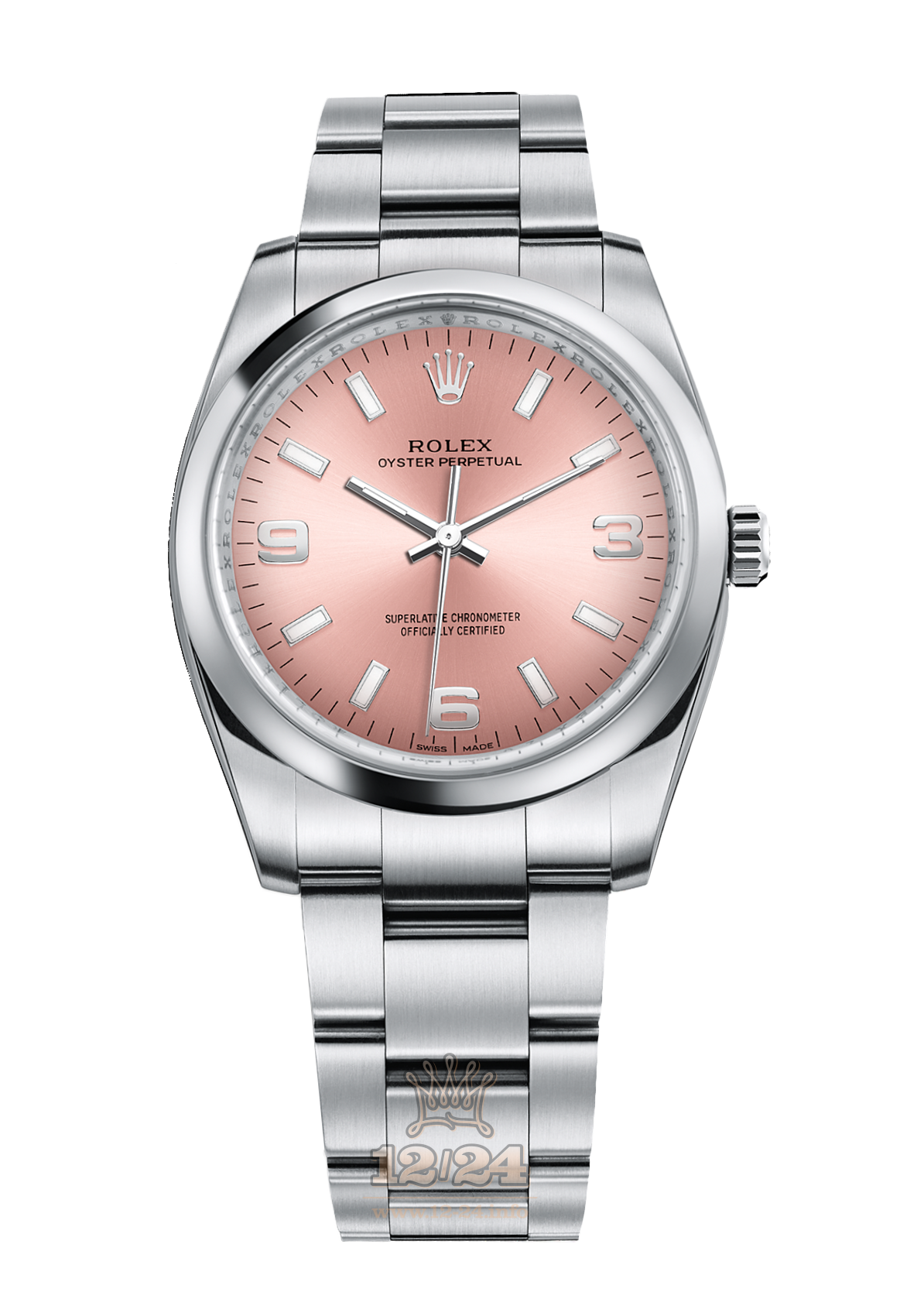 Rolex Oyster Perpetual Watch 114200-0015 34 mm Stainless steel Case Pink Dial