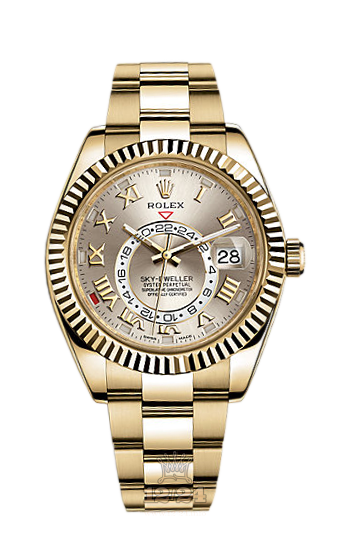 Rolex Sky-Dweller Watch 326938-0001 42 mm Yellow gold Case Silver Dial