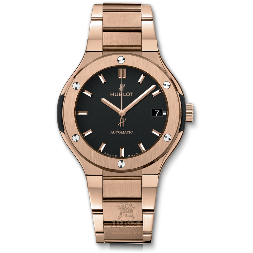 Hublot Classic Fusion Watch 568.OX.1180.OX 38 mm Red gold Case Black Dial