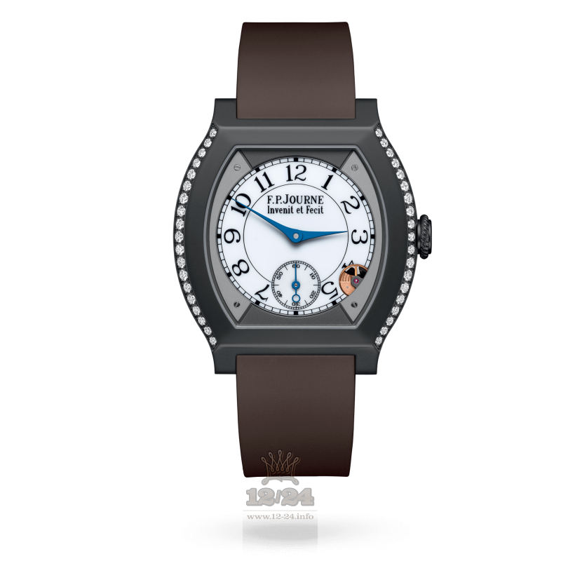 F.P.Journe Elegante Watch 40 mm titalytr 2 rows diamonds 40 mm Titanium Case White Dial