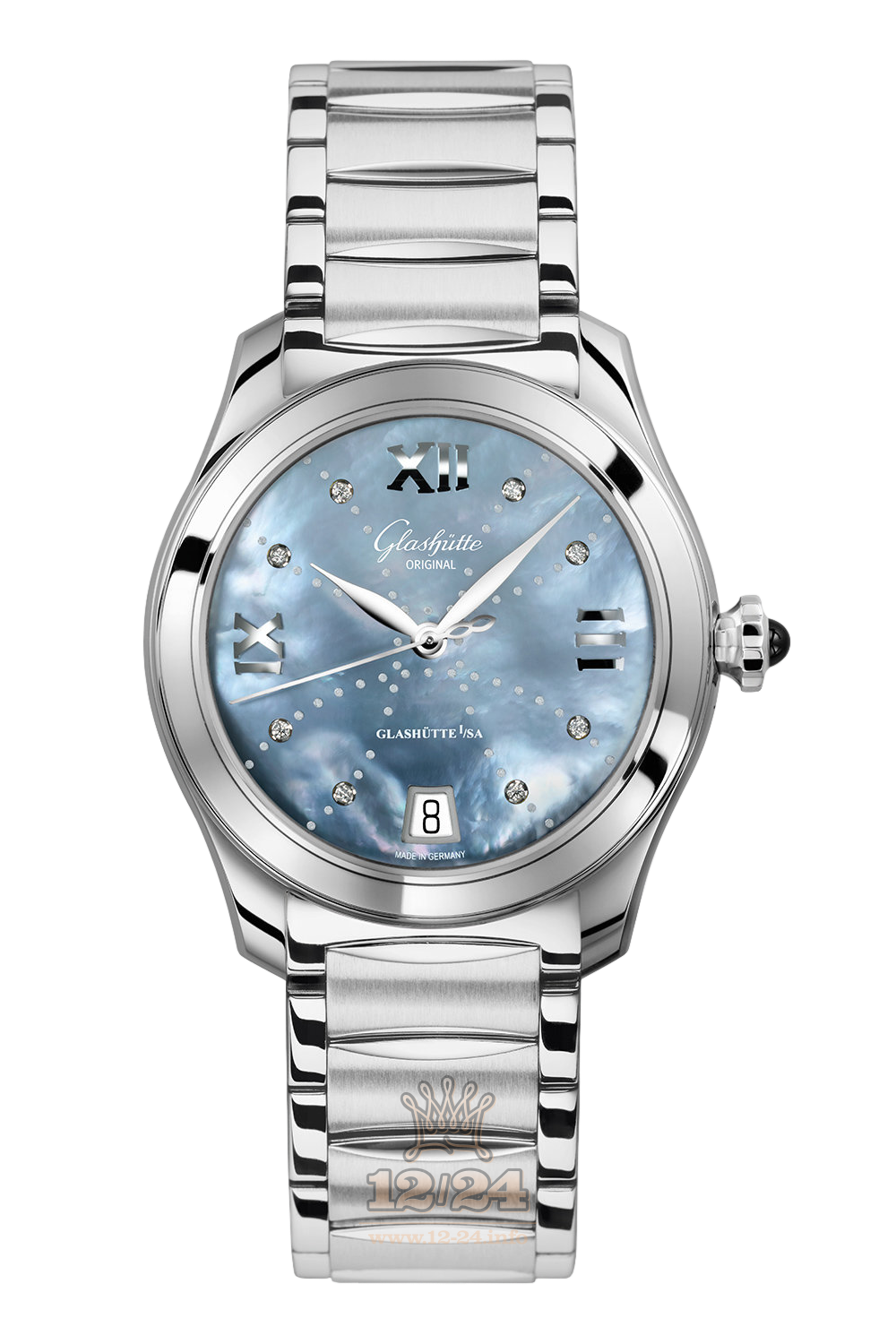 Glashutte Ladies Watch 1-39-22-11-02-34 36 mm Stainless steel Case Dark blue Dial