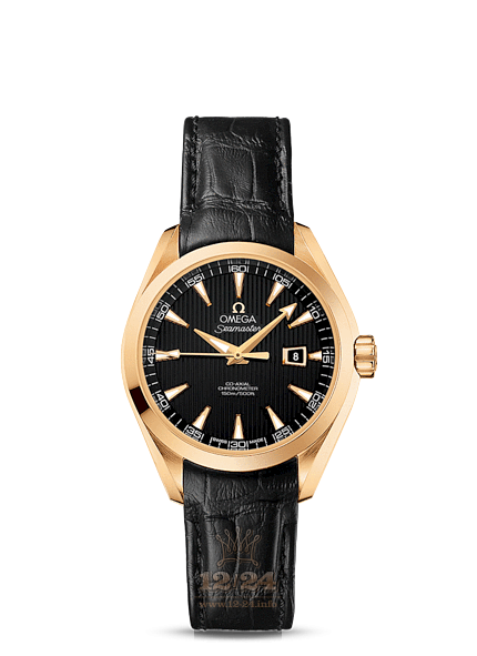 Omega Aqua Terra 150 M Watch 231.53.34.20.01.001 34 mm Yellow gold Case Black Dial
