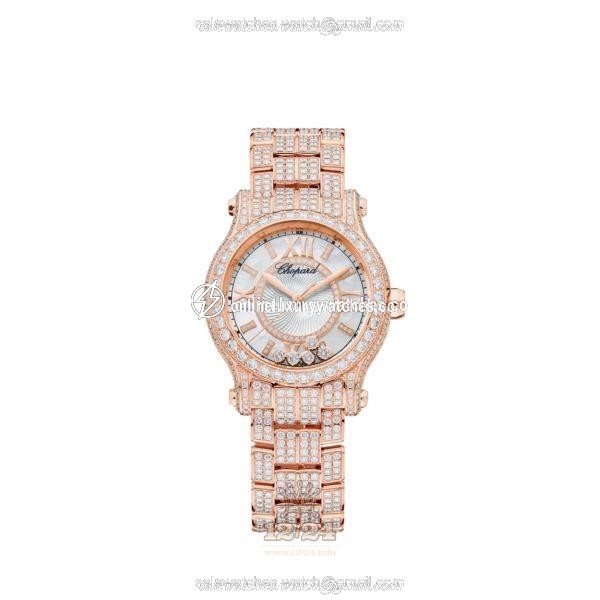 Chopard Happy Sport Watch 274302-5004 30 mm Pink gold Case White Dial