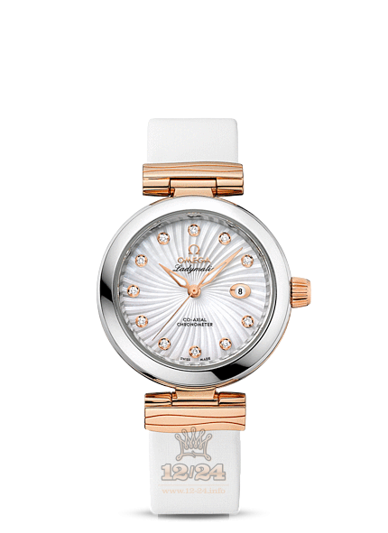 Omega Ladymatic Watch 425.22.34.20.55.001 34 mm Steel / Pink gold Case White Dial
