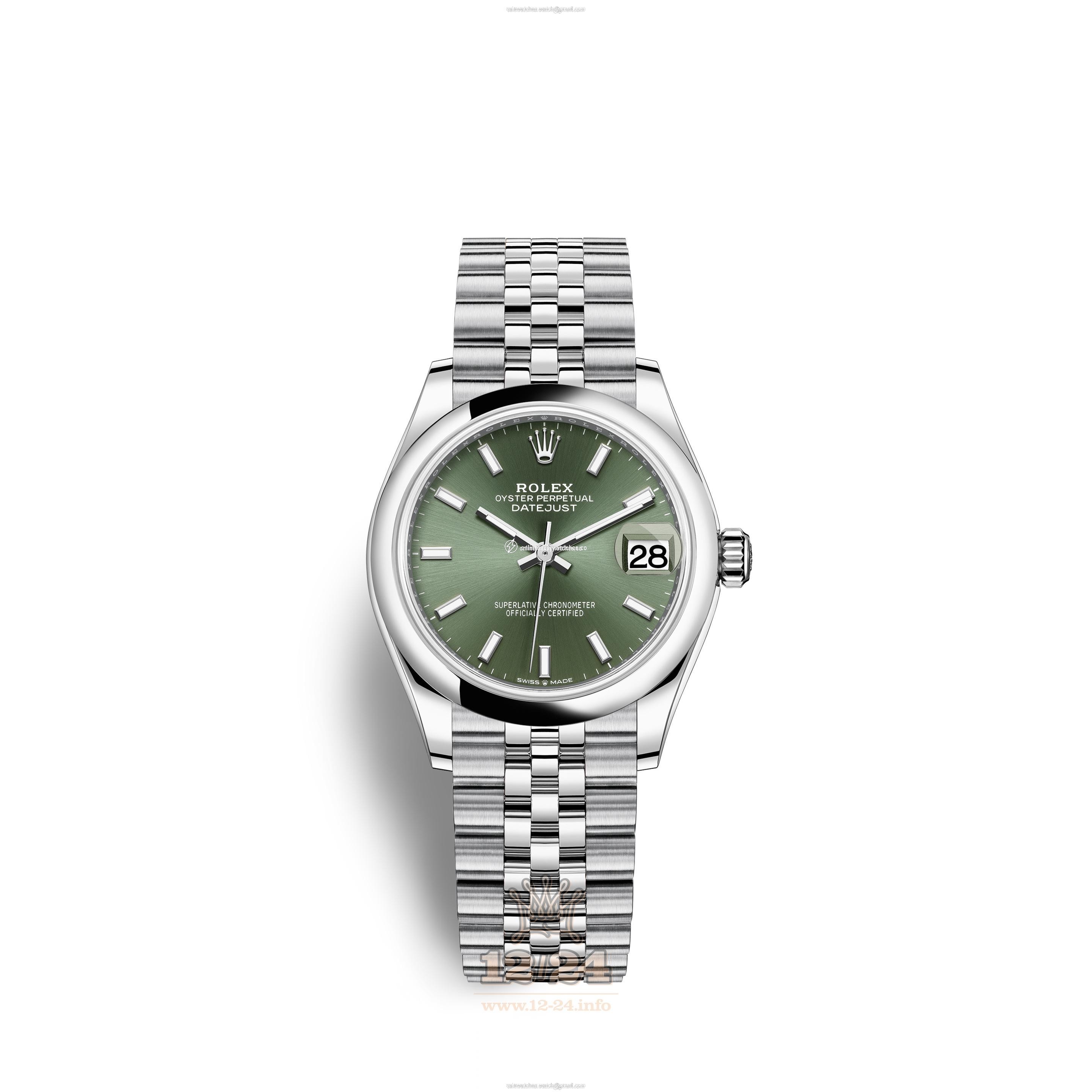 Rolex Datejust Watch 278240-0012 31 mm Stainless steel White gold Case Green Dial