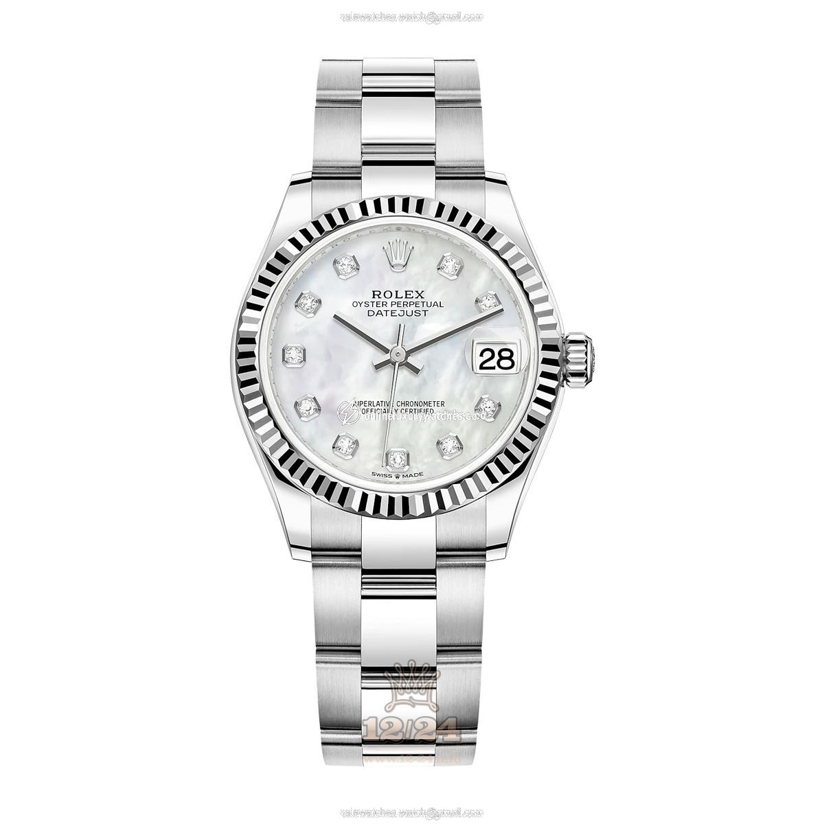 Rolex Datejust Watch 278274-0005 31 mm Stainless steel White gold Case White Dial