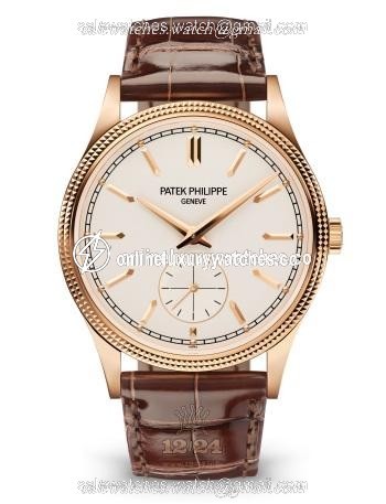 Patek Philippe Calatrava Watch 6119R-001 39 mm Pink gold Case Silver Dial