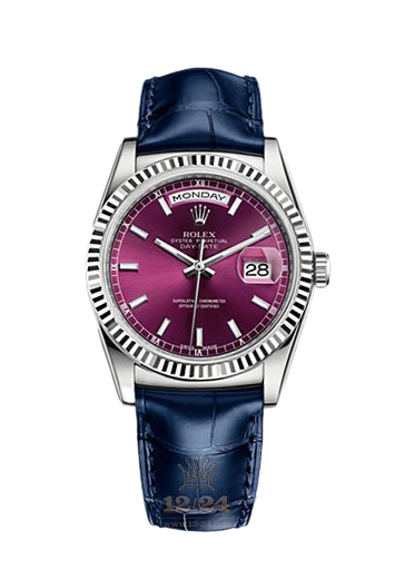 Rolex Day-Date Watch 118139-0060 36 mm White gold Case Purple Dial
