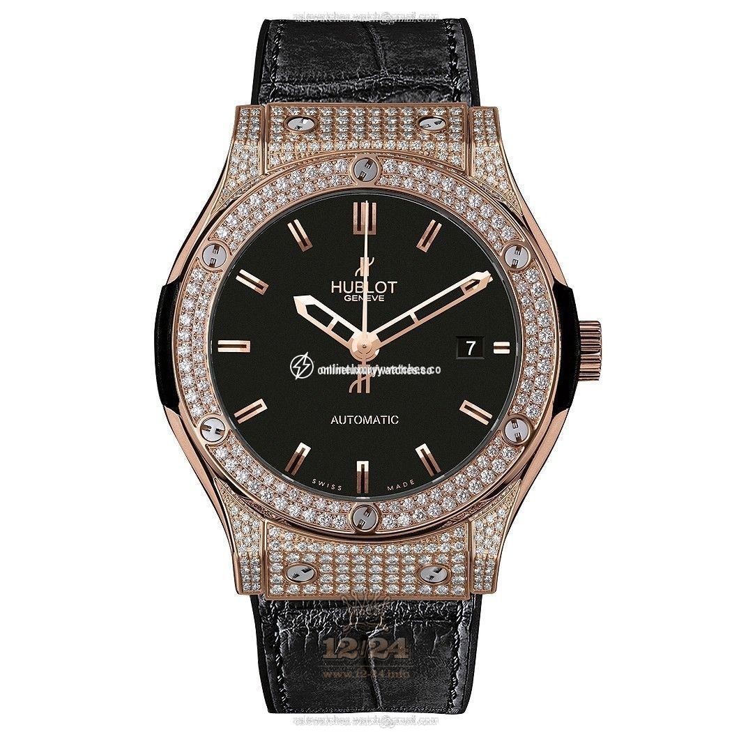 Hublot Classic Fusion Watch 511.OX.1180.LR.1704 45 mm Pink gold Case Black Dial