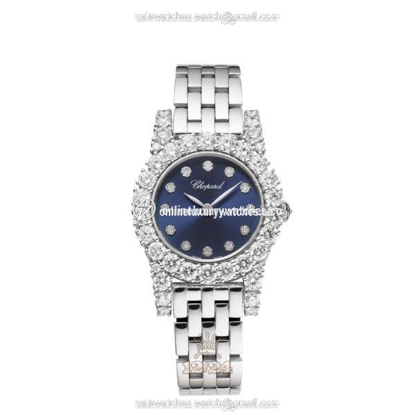 Chopard L Heure du Diamant Watch 10A377-1002 30 mm White gold Case Dark blue Dial