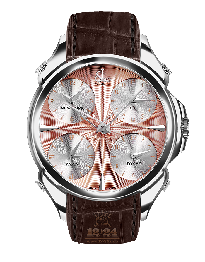 Jacob & Co Gents Collection Watch PZ500.11.NS.NP.A 45 mm Stainless steel Case Pink Dial