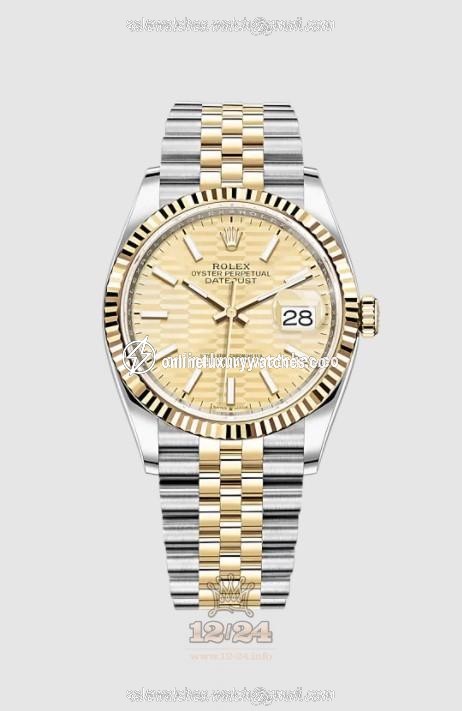 Rolex Datejust Watch 126233-0039 36 mm Stainless steel Yellow gold Case Golden Dial