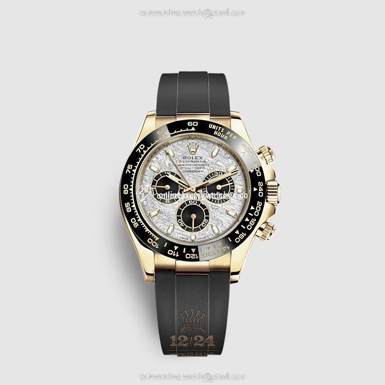 Rolex Cosmograph Daytona Watch 116518ln-0076 40 mm Yellow gold Case Gray Silver Dial