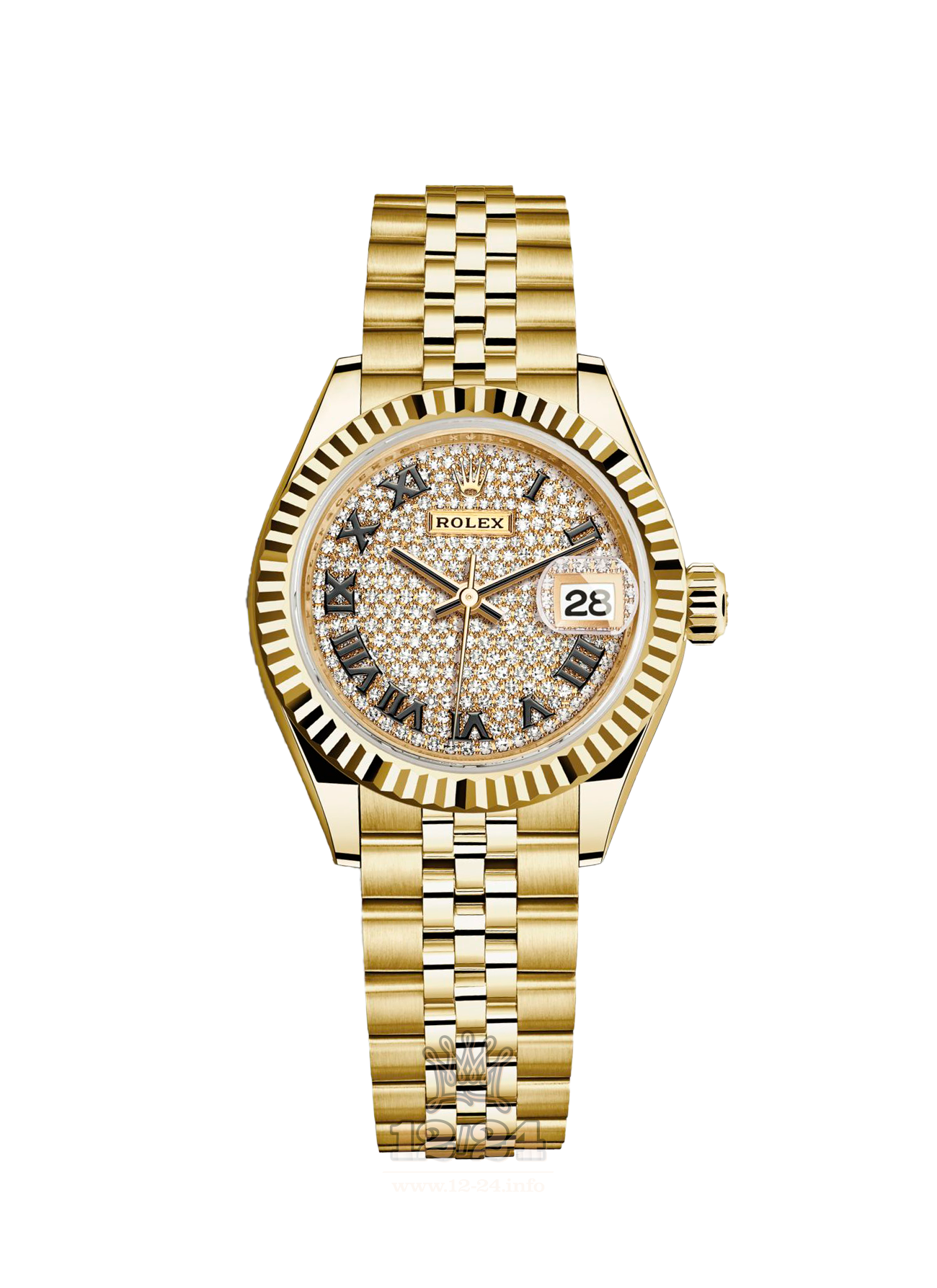 Rolex Datejust Watch 279178-0032 28 mm Yellow gold Case White Golden Dial