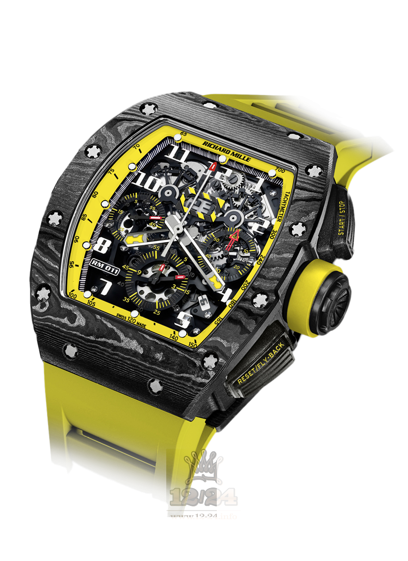 Richard Mille Limited Editions Watch RM 011 Yellow Storm 50 mm Titanium Carbon Case