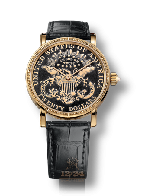 Corum Coin Watch C293/02910 36 mm Yellow gold Case Black Golden Dial
