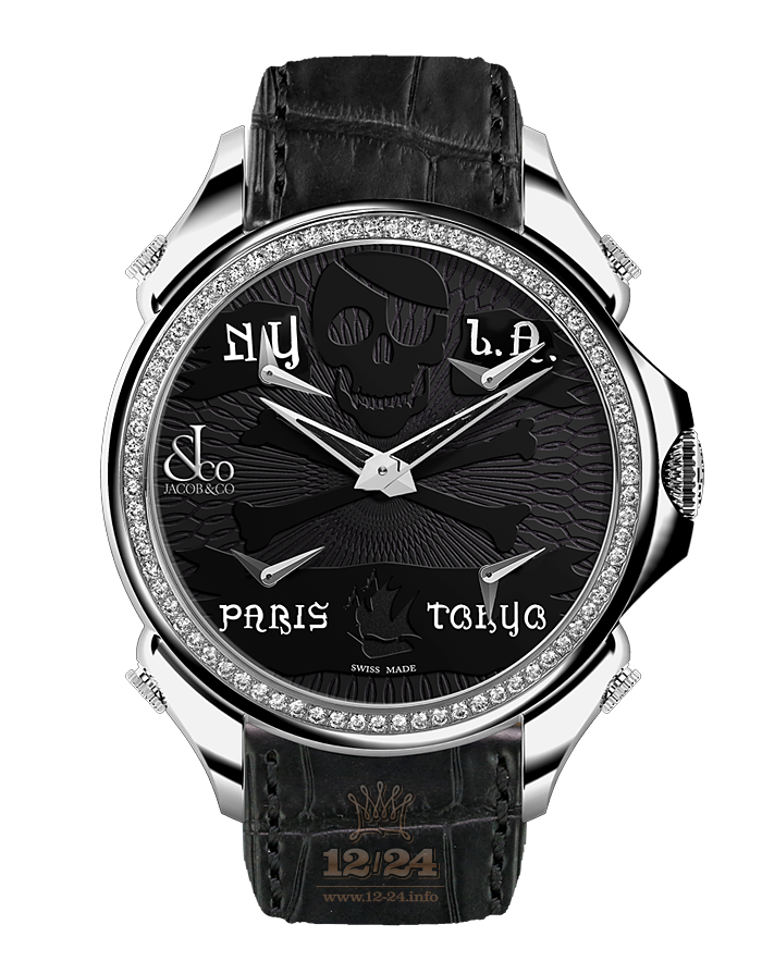Jacob & Co Gents Collection Watch PZ500.10.RO.NP.A 45 mm Stainless steel Case Black Dial