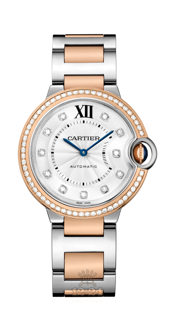 Cartier Ballon Bleu de Cartier Watch W3BB0004 36 mm Steel / Pink gold Case Silver Dial
