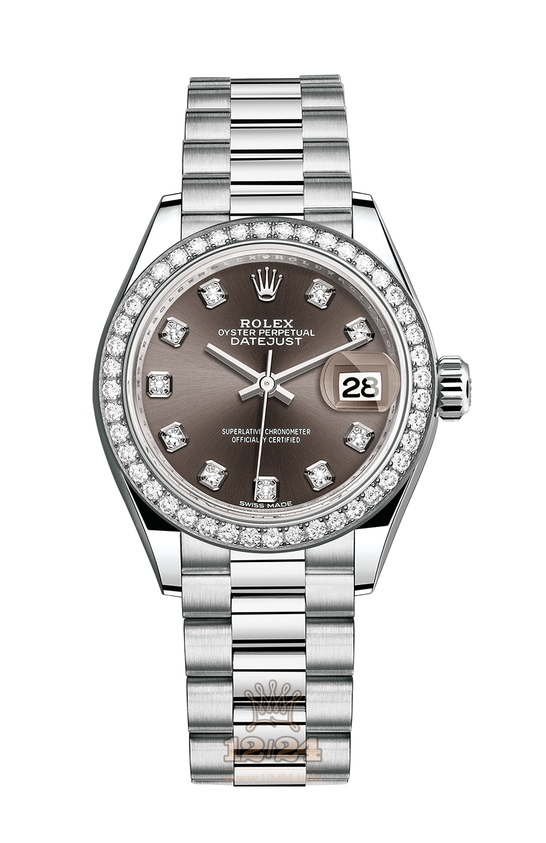 Rolex Datejust Watch 279136rbr-0011 28 mm Platinum Case Brown (chocolate) Dial