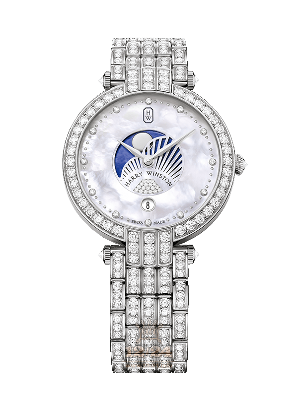 Harry Winston The Premier Collection Watch PRNQMP36WW004 36 mm White gold Case White Blue Dial