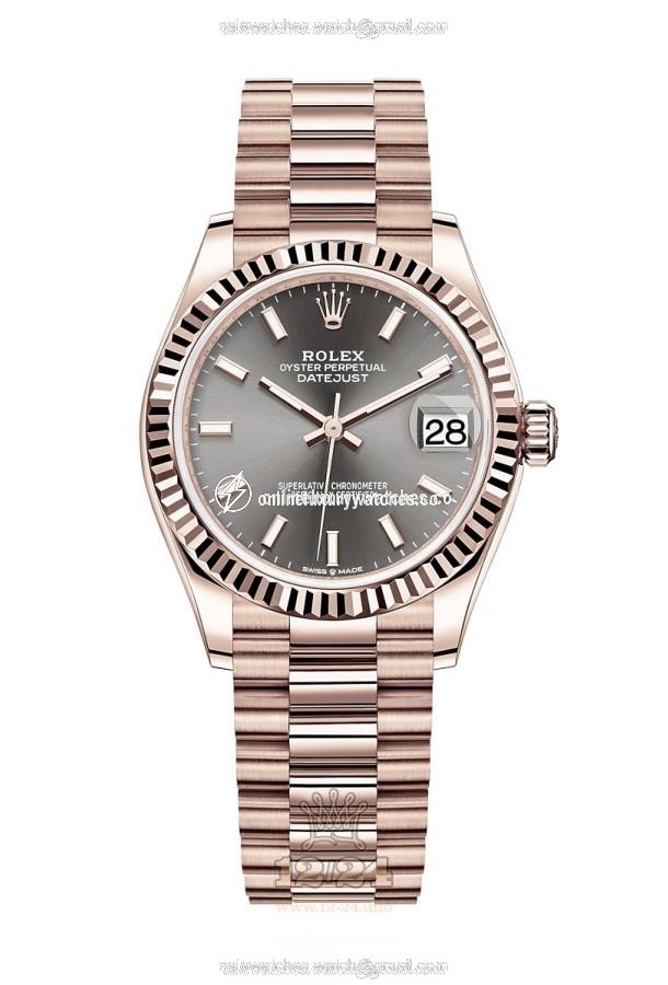Rolex Datejust Watch 278275-0027 31 mm Pink gold Case Gray Dial