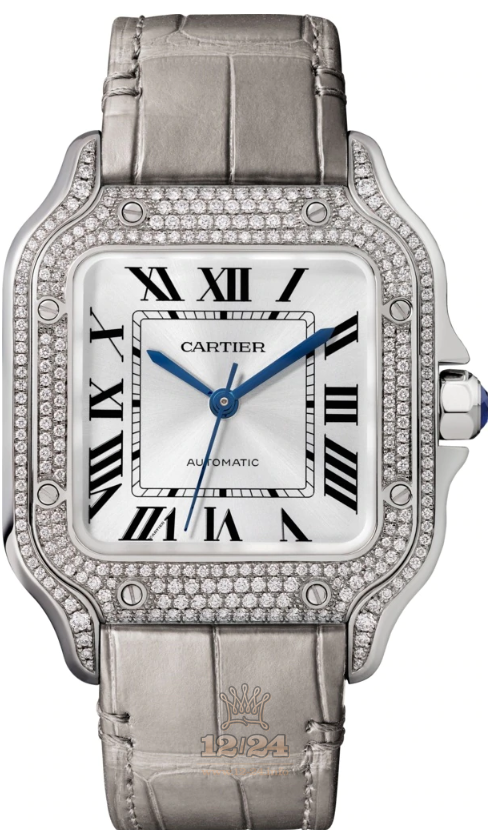 Cartier Santos de Cartier Watch WJSA0006 35 mm White gold Case Silver Dial