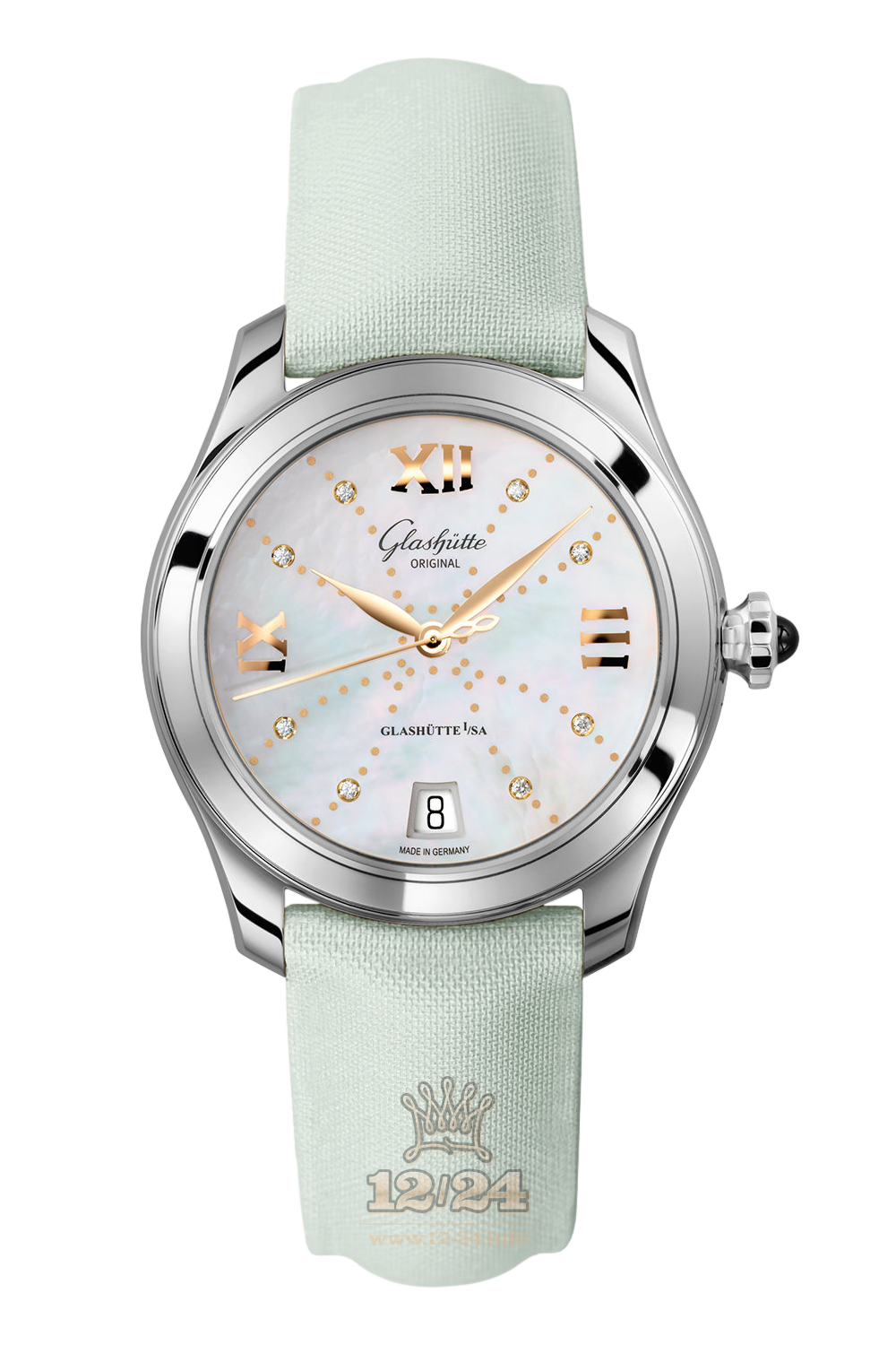 Glashutte Ladies Watch 1-39-22-12-02-04 36 mm Stainless steel Case Silver Blue Dial