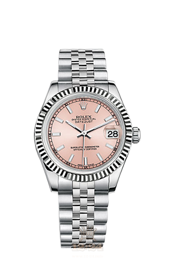 Rolex Datejust Watch 178274-0012 31 mm Steel / White gold Case Pink Dial