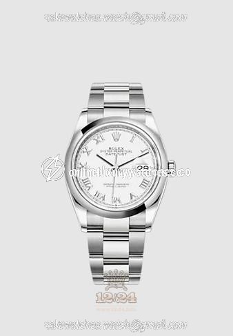 Rolex Datejust Watch 126200-0008 36 mm Stainless steel Case White Dial