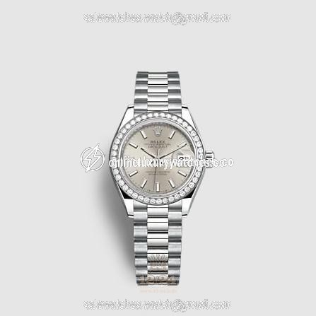 Rolex Lady-Datejust Watch 279139rbr-0006 28 mm White gold Case Silver Dial