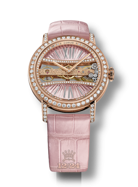 Corum Golden Bridge Watch B113/03200 39 mm Pink gold Case Golden Pink Dial