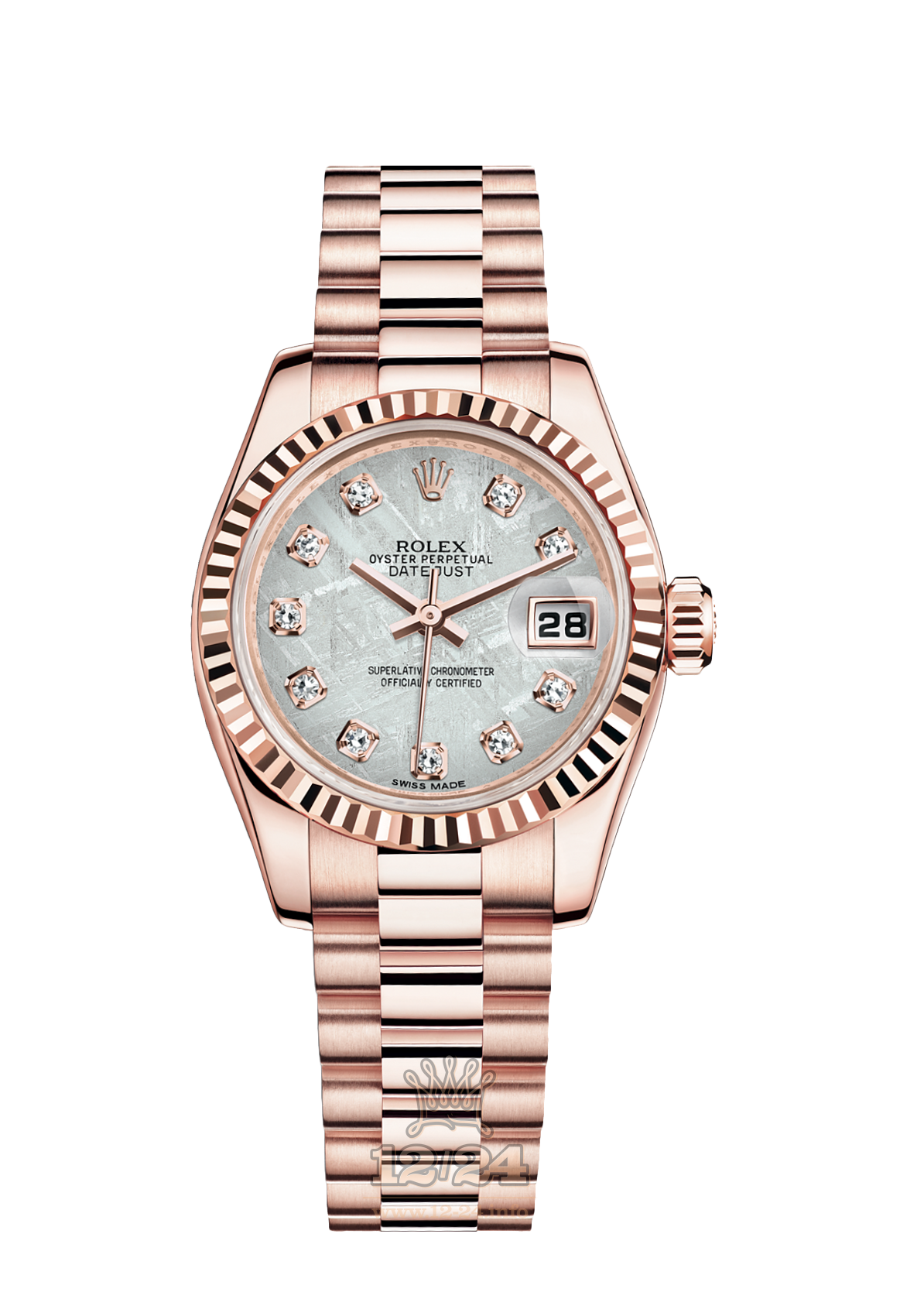 Rolex Lady-Datejust Watch 179175F-0002 26 mm Pink gold Case Gray Dial