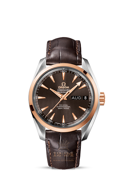 Omega Aqua Terra 150 M Watch 231.23.39.22.06.001 38 mm Steel / Pink gold Case Gray Brown (chocolate) Dial